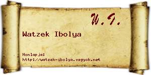 Watzek Ibolya névjegykártya